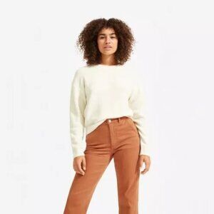 Everlane Cream Off-white Boucle Crewneck Casual Pullover Sweater Size Large